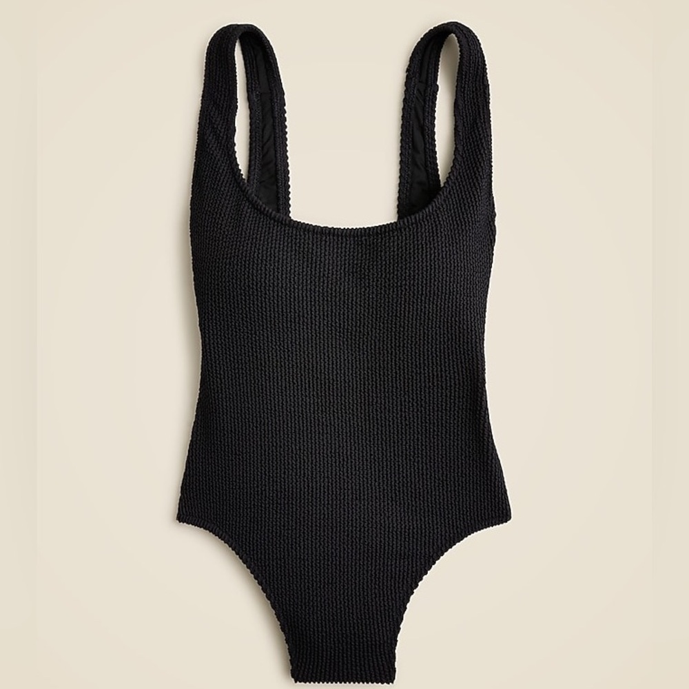 J. Crew Black Textured Scoop-neck One Piece Swimsuit Plus Size 24 NWT - Picture 8 of 9